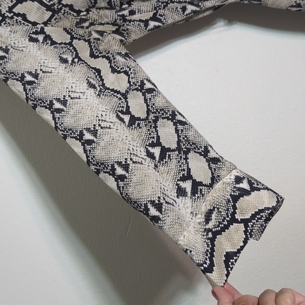 L'Agence Womens Maxi Dress Cameron Shirt 100% Silk Snake Python Print Medium - Picture 8 of 17